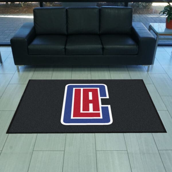 Los Angeles Clippers 4X6 High-Traffic Mat with Durable Rubber Backing - Landscape Orientation-9921