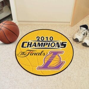 Los Angeles Lakers 2010 NBA Champions Basketball Rug - 27in. Diameter-11756