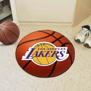Los Angeles Lakers Basketball Rug - 27in. Diameter-10209