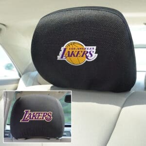 Los Angeles Lakers Embroidered Head Rest Cover Set - 2 Pieces-12522
