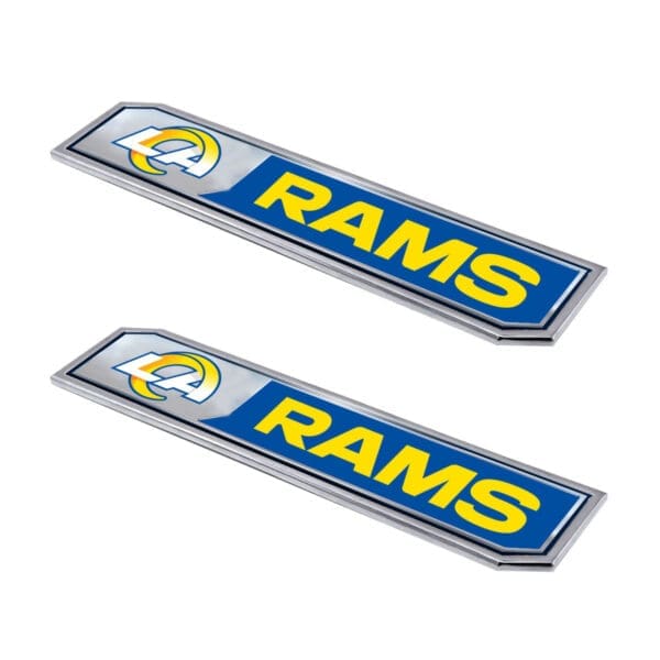 Los Angeles Rams 2 Piece Heavy Duty Aluminum Embossed Truck Emblem Set 1