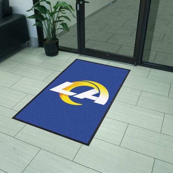 Los Angeles Rams 3X5 High-Traffic Mat with Durable Rubber Backing - Portrait Orientation