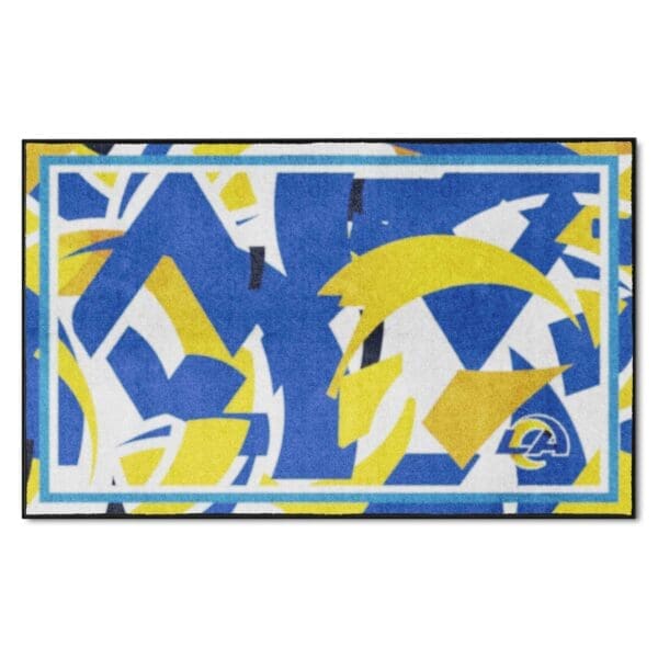 Los Angeles Rams 4ft. x 6ft. Plush Area Rug XFIT Design 1 scaled