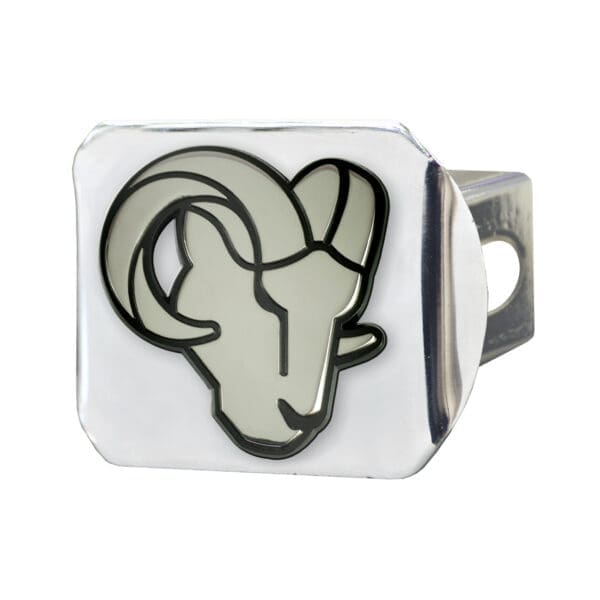 Los Angeles Rams Chrome Metal Hitch Cover with Chrome Metal 3D Emblem 1