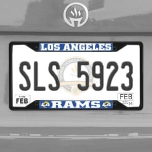 Los Angeles Rams Metal License Plate Frame Black Finish