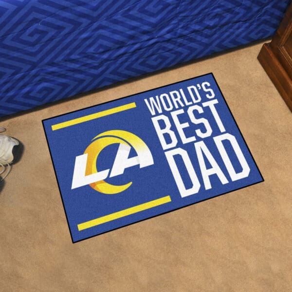 Los Angeles Rams Starter Mat Accent Rug - 19in. x 30in. World's Best Dad Starter Mat