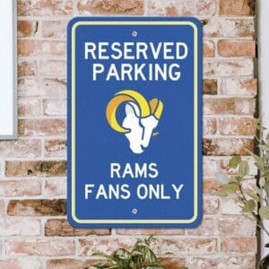 Los Angeles Rams Team Color Reserved Parking Sign Décor 18in. X 11.5in. Lightweight