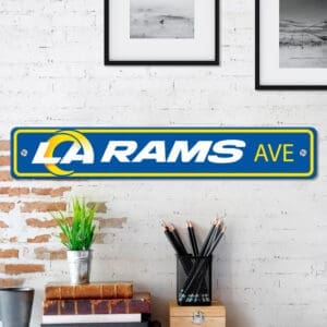 Los Angeles Rams Team Color Street Sign Décor 4in. X 24in. Lightweight