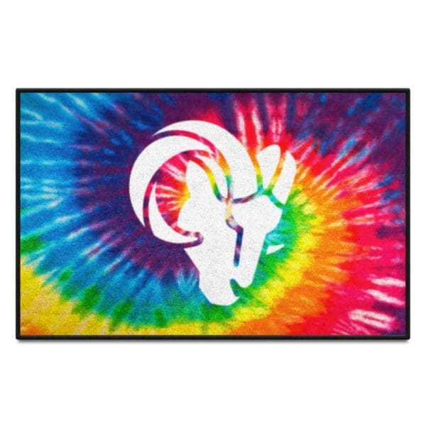 Los Angeles Rams Tie Dye Starter Mat Accent Rug 19in. x 30in 1 scaled