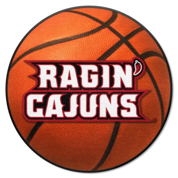 Louisiana Lafayette Ragin Cajuns Basketball Rug 27in. Diameter 1 scaled