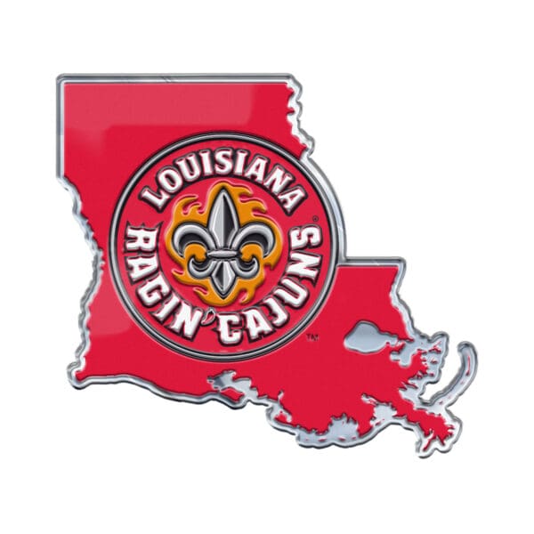 Louisiana Lafayette Ragin Cajuns Team State Aluminum Embossed Emblem 1