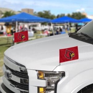 Louisville Cardinals Ambassador Car Flags - 2 Pack Mini Auto Flags