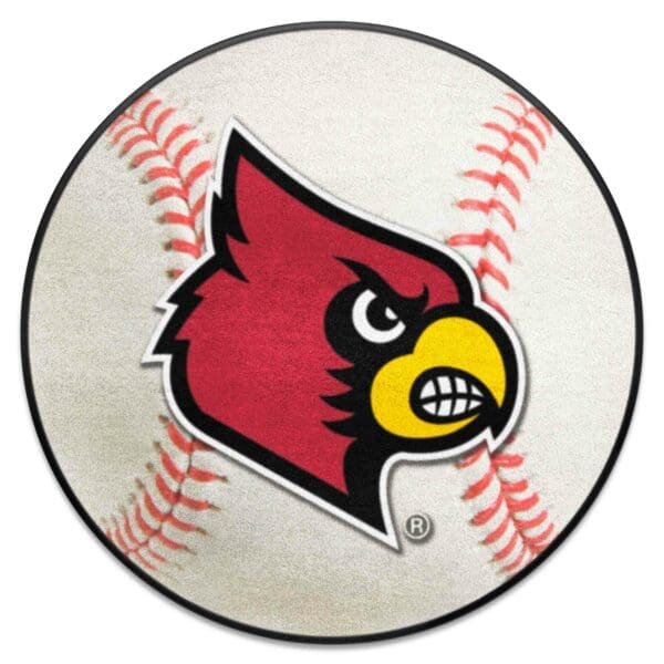 Louisville Cardinals Baseball Rug 27in. Diameter 1 scaled