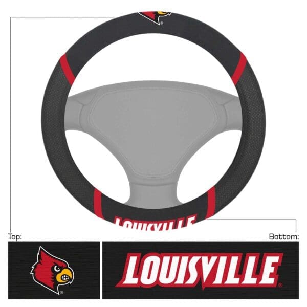 Louisville Cardinals Embroidered Steering Wheel Cover 1