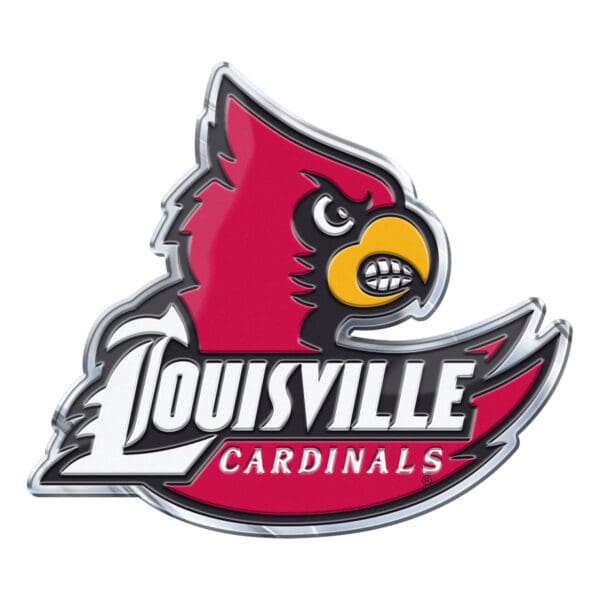 Louisville Cardinals Heavy Duty Aluminum Embossed Color Emblem Alternate 1