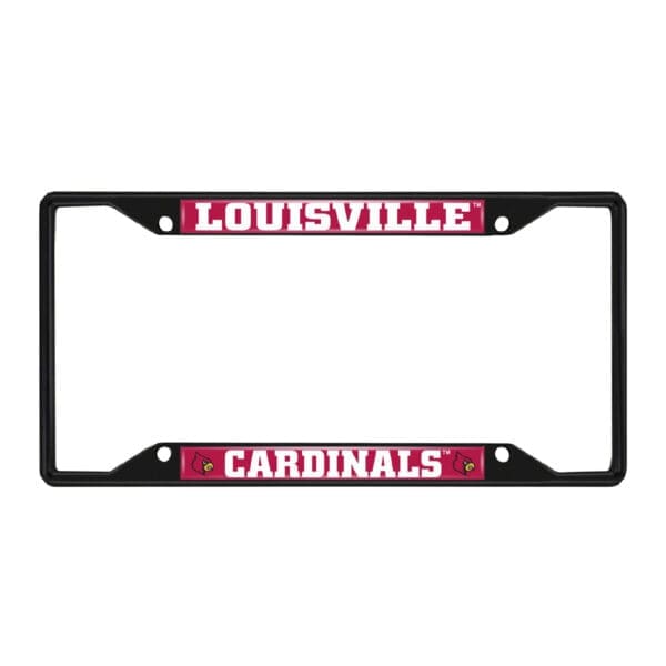 Louisville Cardinals Metal License Plate Frame Black Finish 1
