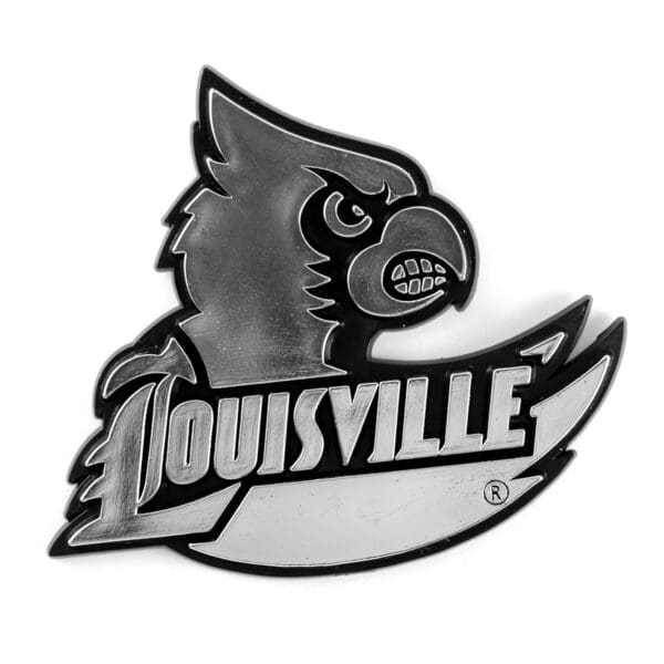 Louisville Cardinals Molded Chrome Plastic Emblem 1