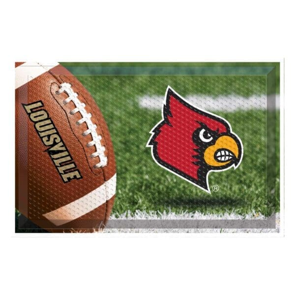 Louisville Cardinals Rubber Scraper Door Mat 1