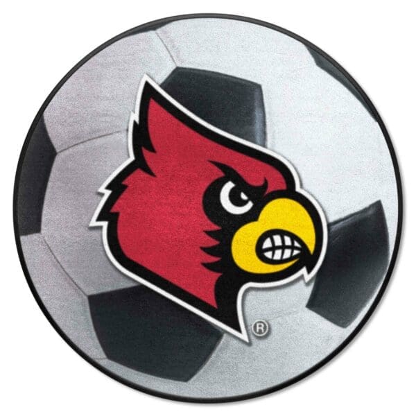 Louisville Cardinals Soccer Ball Rug 27in. Diameter 1 scaled