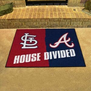 MLB House Divided - Cardinals / Braves House Divided Rug - 34 in. x 42.5 in.