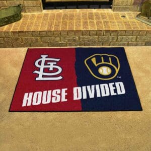 MLB House Divided - Cardinals / Brewers House Divided Rug - 34 in. x 42.5 in.