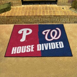 MLB House Divided - Phillies / Nationals House Divided Rug - 34 in. x 42.5 in.