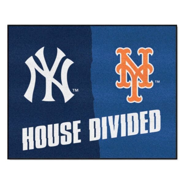 MLB House Divided Yankees Mets House Divided Rug 34 in. x 42.5 in 1 scaled