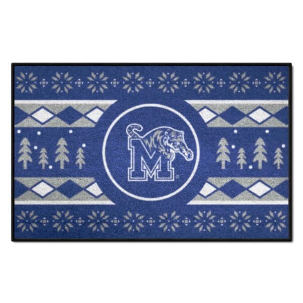 Memphis Tigers Holiday Sweater Starter Mat Accent Rug 19in. x 30in 1 scaled