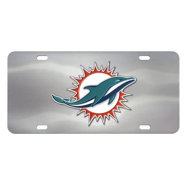 Miami Dolphins 3D Stainless Steel License Plate 1