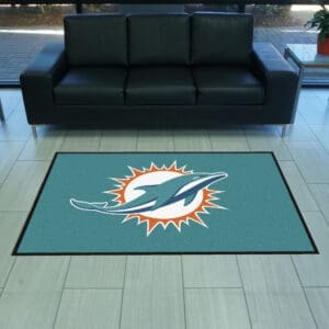 Miami Dolphins 4X6 High-Traffic Mat with Durable Rubber Backing - Landscape Orientation