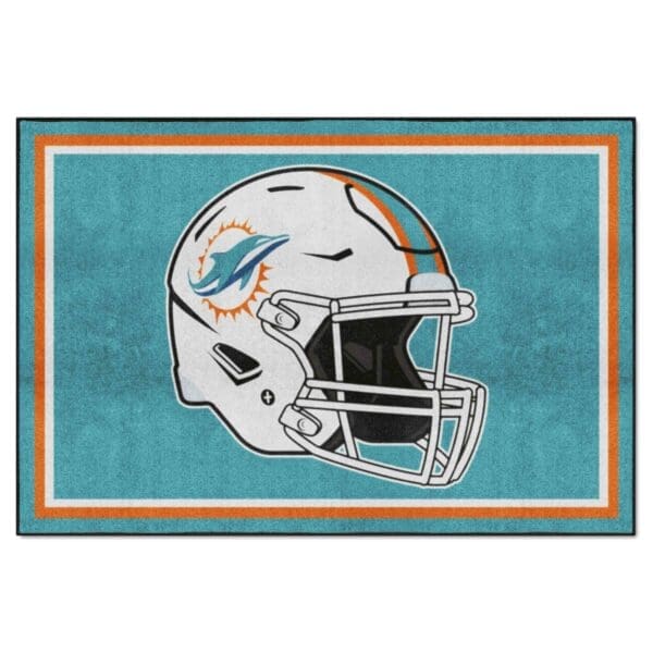 Miami Dolphins 5ft. x 8 ft. Plush Area Rug 1 1 scaled