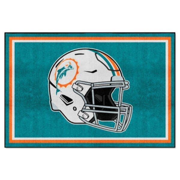 Miami Dolphins 5ft. x 8 ft. Plush Area Rug 1 scaled