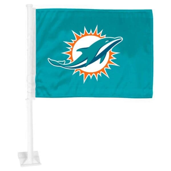 Miami Dolphins Car Flag Large 1pc 11 x 14 1