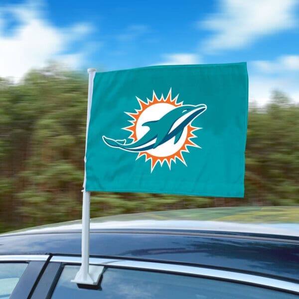 Miami Dolphins Car Flag Large 1pc 11" x 14"