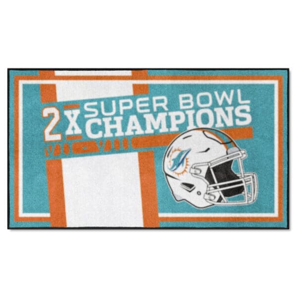 Miami Dolphins Dynasty 3ft. x 5ft. Plush Area Rug 1 scaled