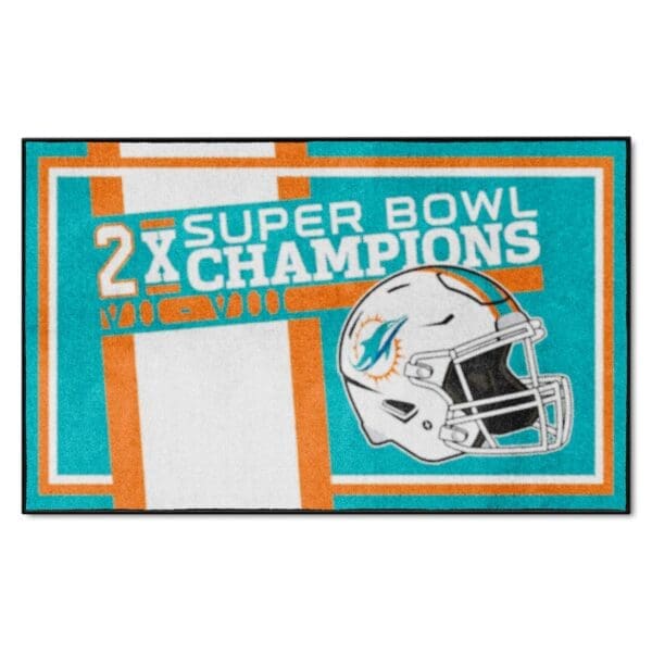 Miami Dolphins Dynasty 4ft. x 6ft. Plush Area Rug 1 scaled