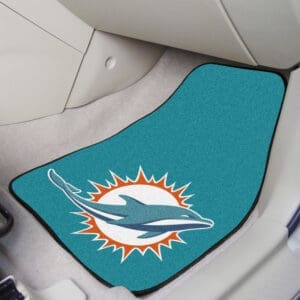 Miami Dolphins Front Carpet Car Mat Set - 2 Pieces