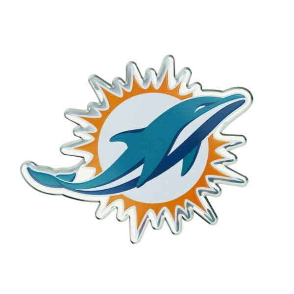 Miami Dolphins Heavy Duty Aluminum Embossed Color Emblem 1