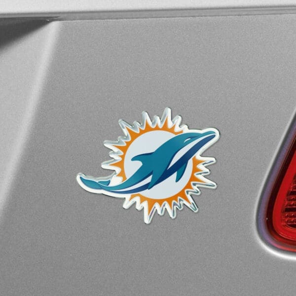 Miami Dolphins Heavy Duty Aluminum Embossed Color Emblem