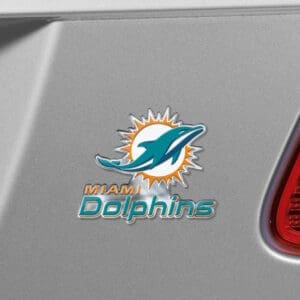 Miami Dolphins Heavy Duty Aluminum Embossed Color Emblem - Alternate