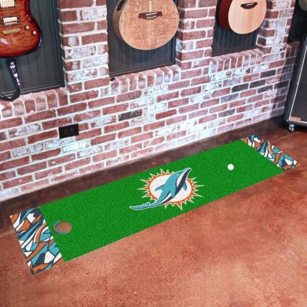 Miami Dolphins Putting Green Mat - 1.5ft. x 6ft.