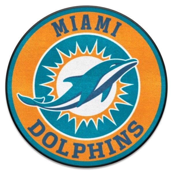 Miami Dolphins Roundel Rug 27in. Diameter 1 scaled