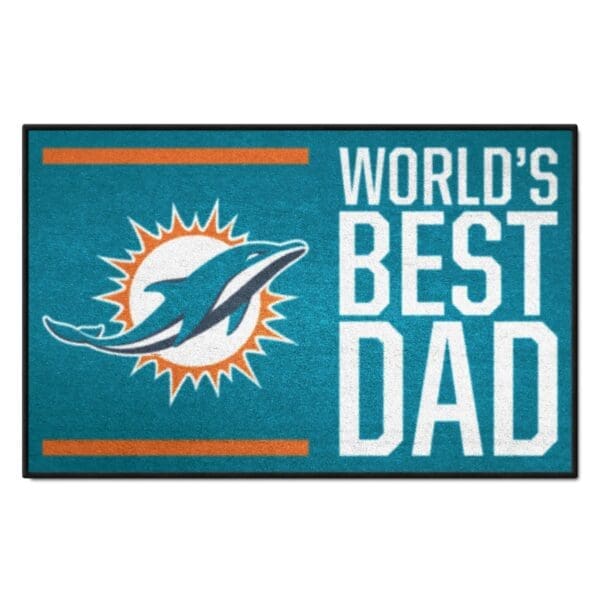 Miami Dolphins Starter Mat Accent Rug 19in. x 30in. Worlds Best Dad Starter Mat 1 scaled