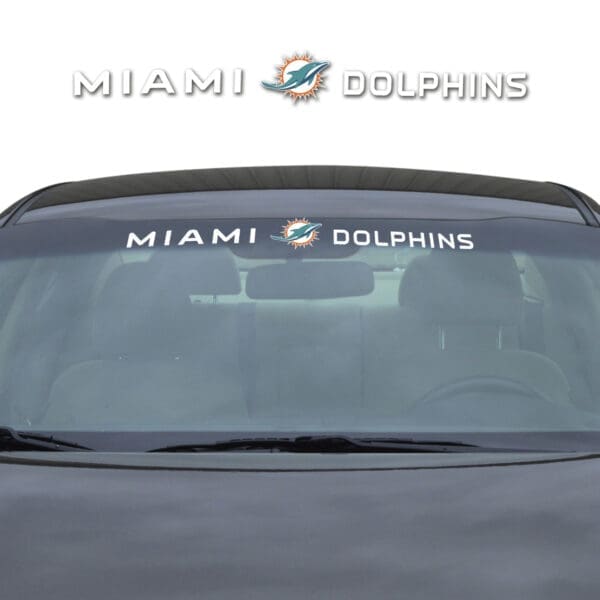 Miami Dolphins Sun Stripe Windshield Decal 3.25 in. x 34 in 1