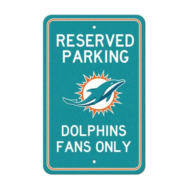 Miami Dolphins Team Color Reserved Parking Sign Decor 18in. X 11.5in. Lightweight 1 scaled