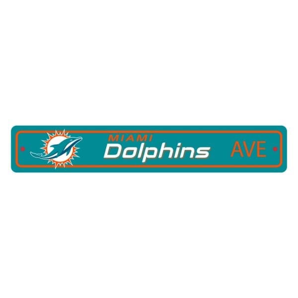 Miami Dolphins Team Color Street Sign Decor 4in. X 24in. Lightweight 1 scaled