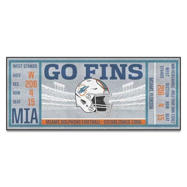 Miami Dolphins Ticket Runner Rug 30in. x 72in 1 scaled