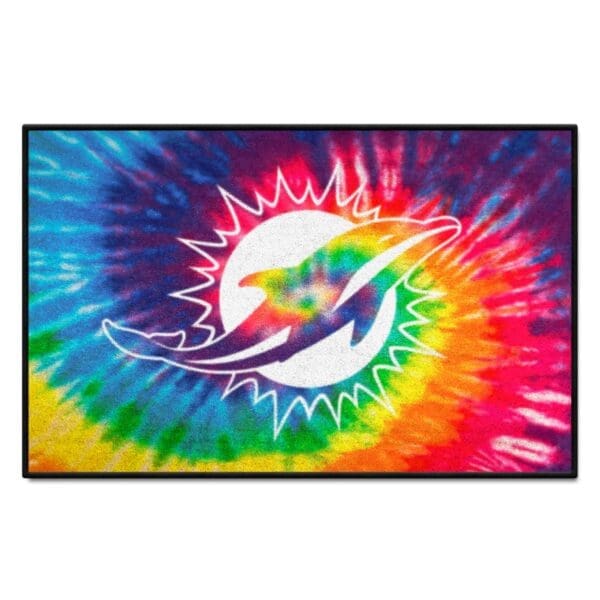 Miami Dolphins Tie Dye Starter Mat Accent Rug 19in. x 30in 1 scaled