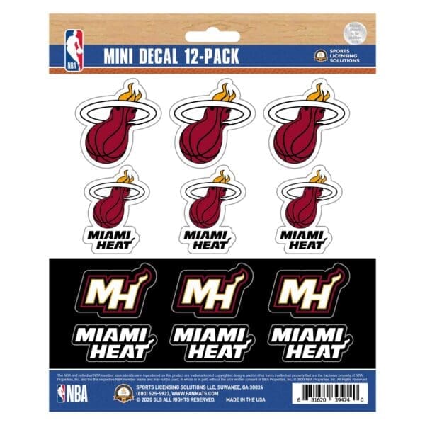 Miami Heat 12 Count Mini Decal Sticker Pack 63238 1