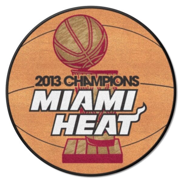 Miami Heat 2013 NBA Champions Basketball Rug 27in. Diameter 15186 1 scaled